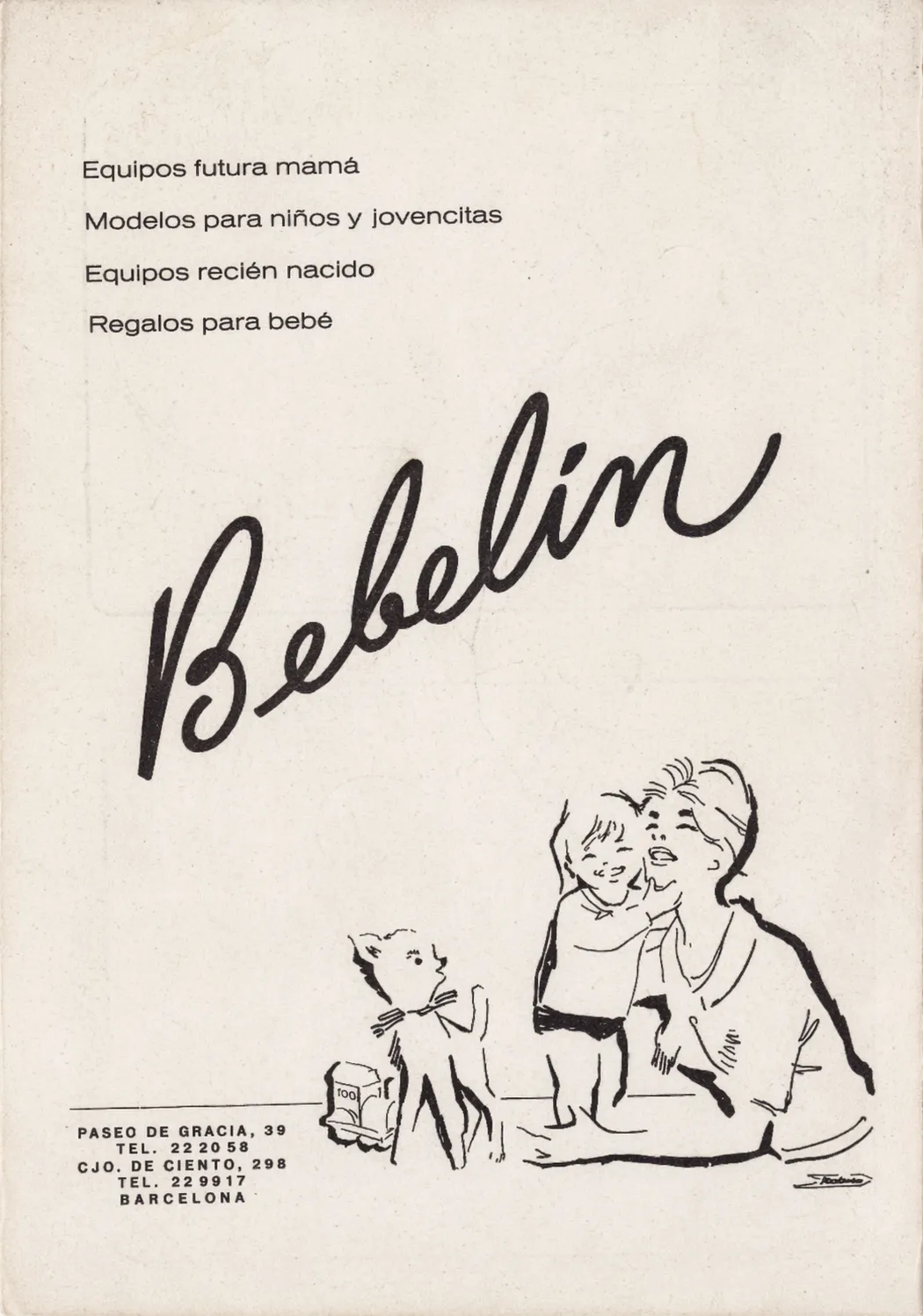 Bebelin, antigua tienda de confección infantil en Passeig de Gràcia, Barcelona